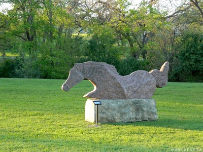 Horse sculpture in park